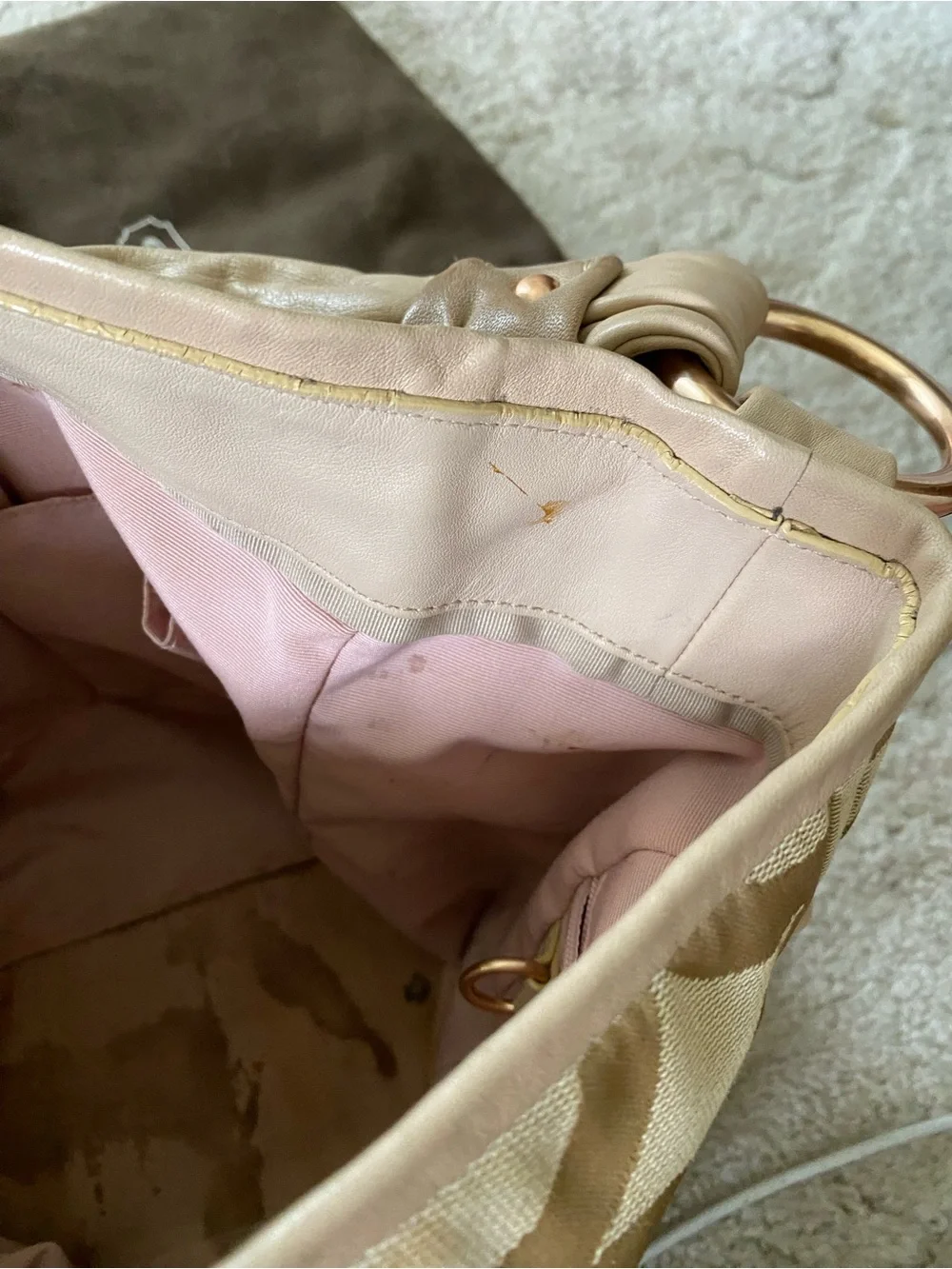 Coach Tan/Beige Signature Shoulder Bag